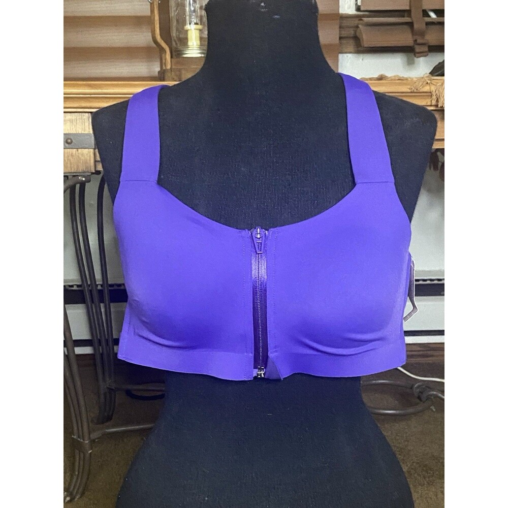 Victoria’s Secret Sweat On Point High Support Front Zip Sports Bra Purple 34D - Picture 7 of 7